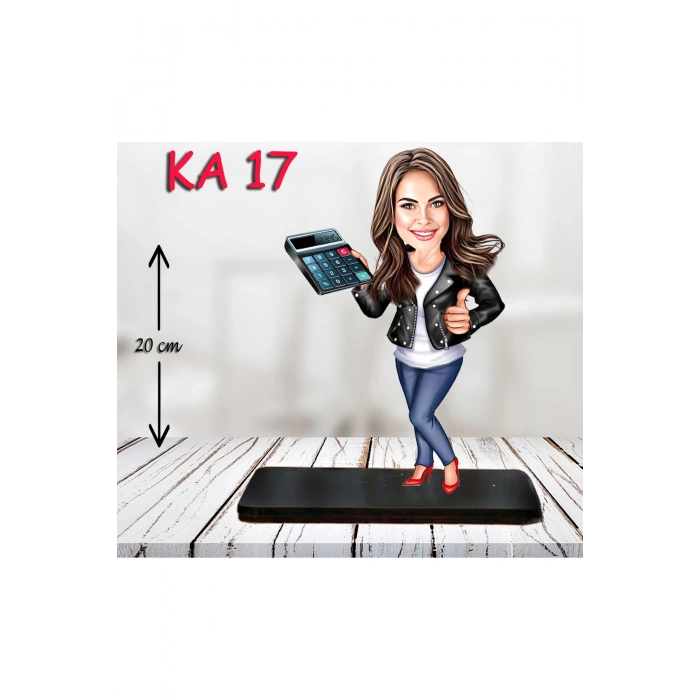 Kişiye Özel Ahşap Biblo - Kadın Karikatür Biblo - Kadın Biblo 6