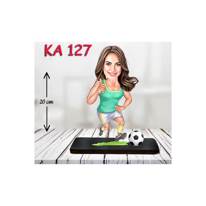 Kişiye Özel Ahşap Biblo - Sporcu Kadın Karikatür Biblo - Sporcu Biblo 6