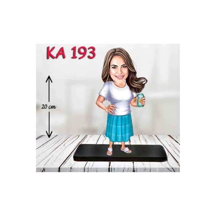 Kişiye Özel Ahşap Biblo - Kadın Karikatür Biblo - Kadın Biblo 42