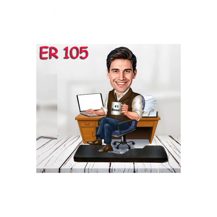 Kişiye Özel Ahşap Biblo - Masa Başı Karikatür Biblo - Erkek Biblo 15