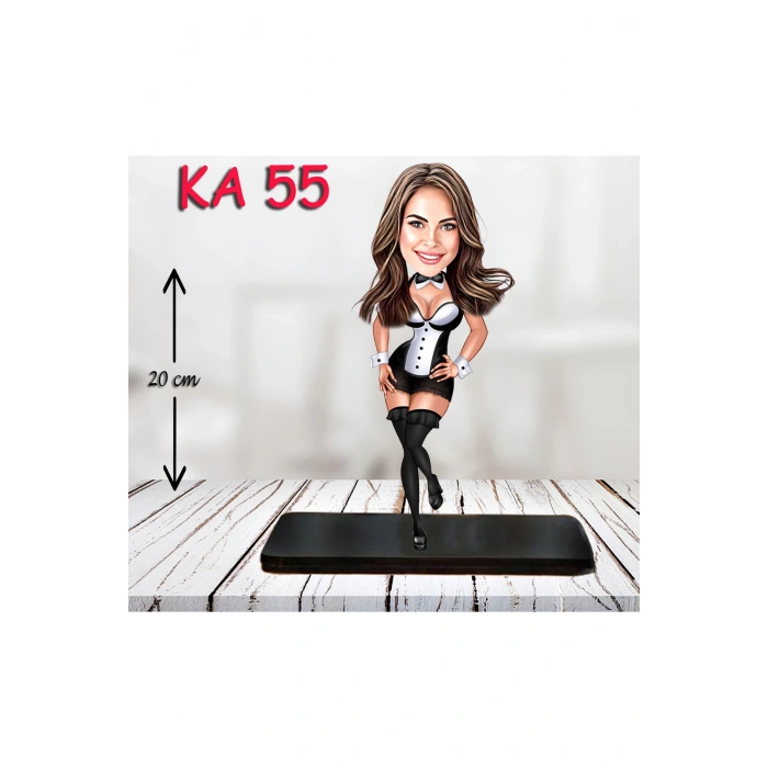 Kişiye Özel Ahşap Biblo - Kahraman Kadın Karikatür Biblo 8