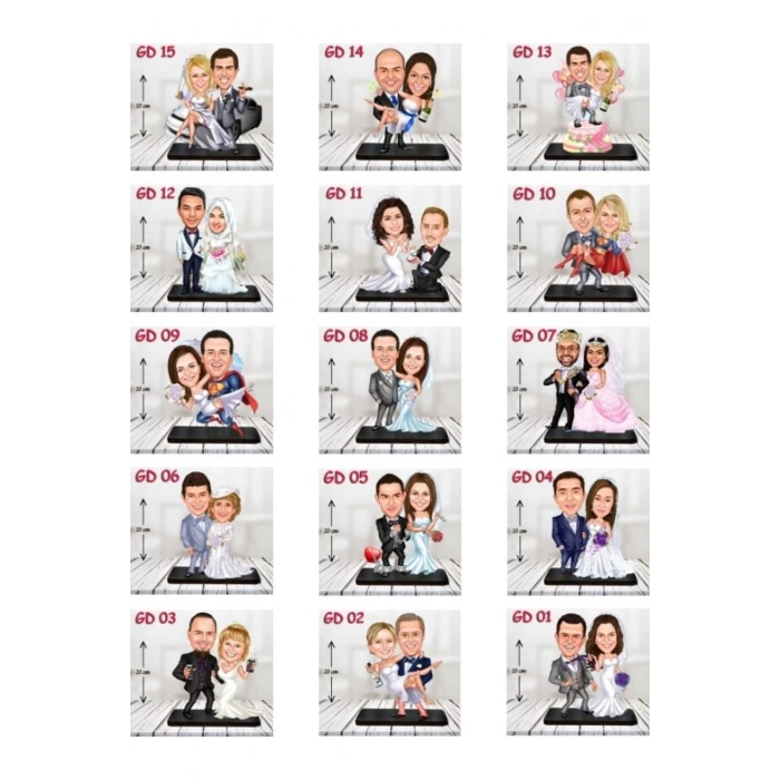 Kişiye Özel Düğün Mağnet - Karikatür Mağnet