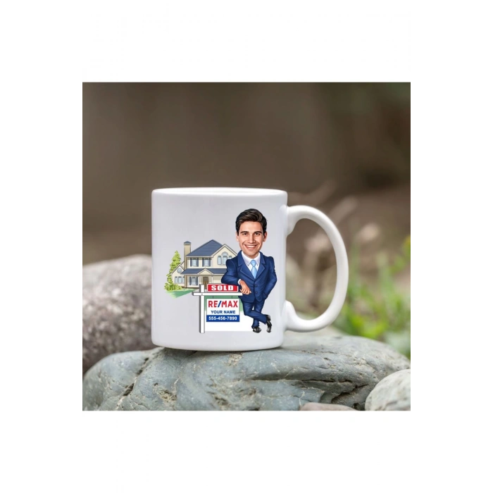 Kişiye Özel Bardak - Karikatür Bardak - Erkek Masa Başı Bardağı