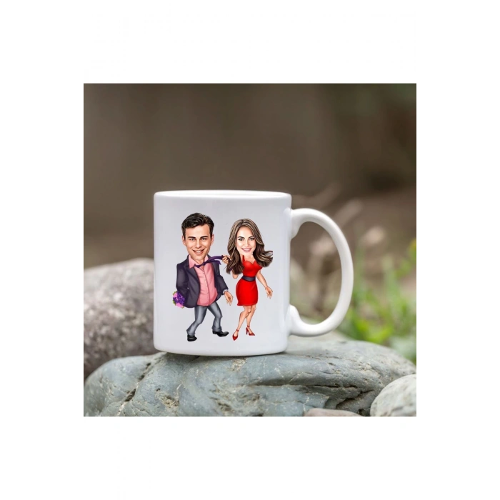 Kişiye Özel Bardak - Karikatür Bardak - Sevgili Bardağı