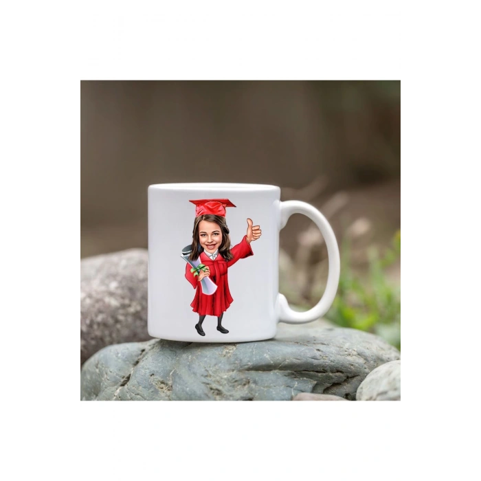 Kişiye Özel Bardak - Karikatür Bardak - Mezun Öğrenci Bardağı