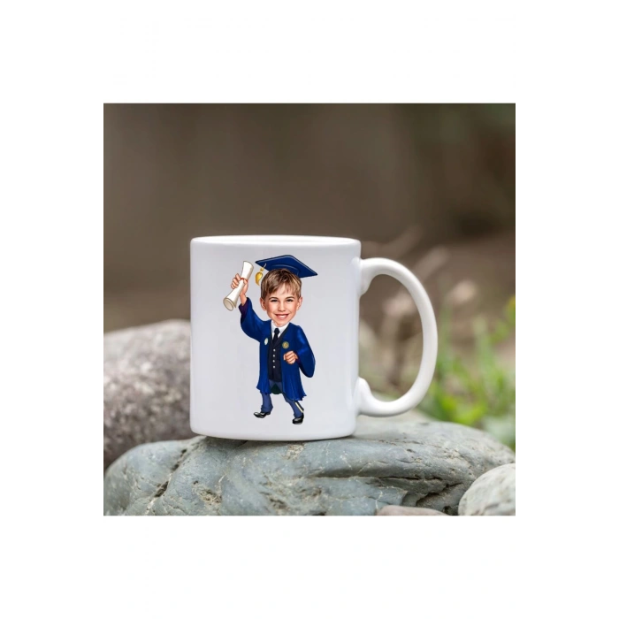 Kişiye Özel Bardak - Karikatür Bardak - Mezun Öğrenci Bardağı