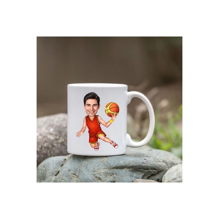 Kişiye Özel Bardak - Karikatür Bardak - Basketbolcu Bardak