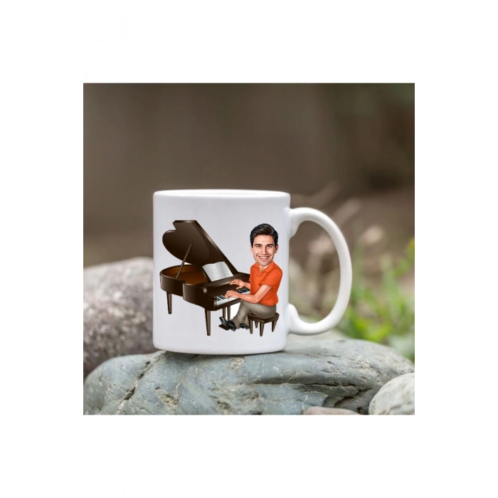 Kişiye Özel Bardak - Karikatür Bardak - Müzisyen Erkek Bardağı