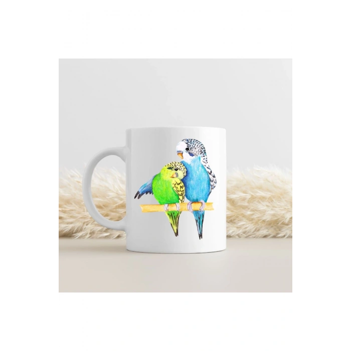 Kuş Model Bardak - Muhabbet Kuşlu Bardak