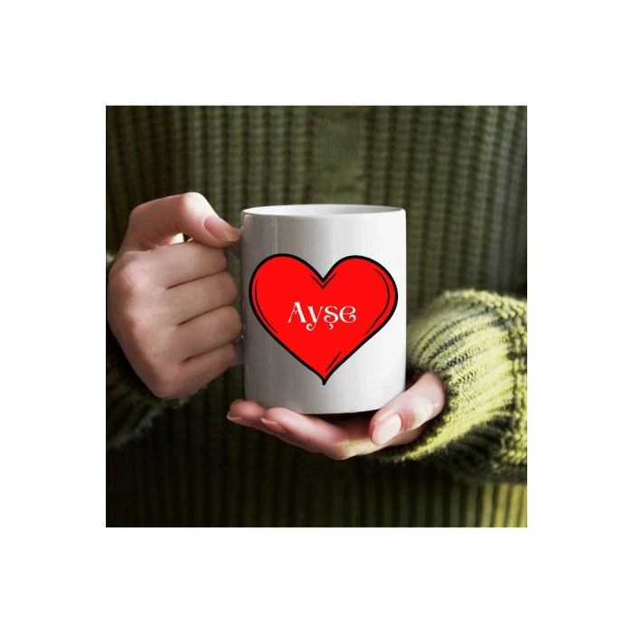 Kişiye Özel Kalpli İsim Yazılı Bardak - İsimli Bardak