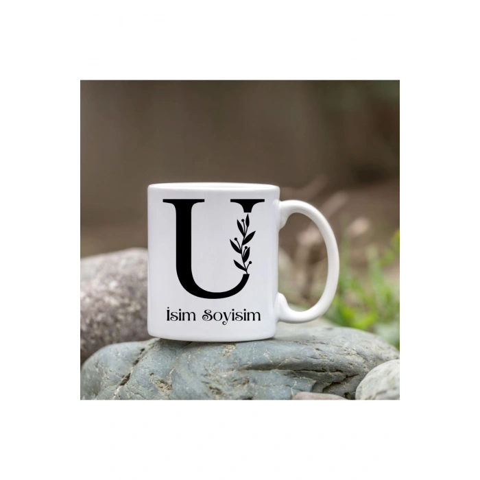 Kişiye Özel U Harfi Bardak - İsim Yazılı Bardak - İsimli Bardak