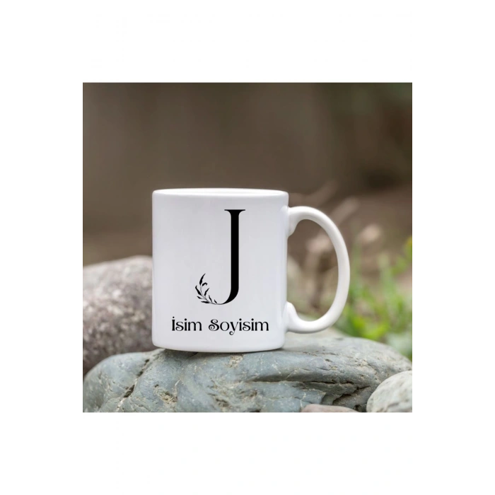 Kişiye Özel J Harfi Bardak - İsim Yazılı Bardak - İsimli Bardak