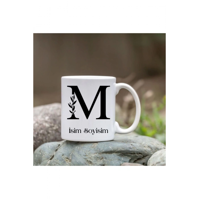 Kişiye Özel M Harfi Bardak - İsim Yazılı Bardak - İsimli Bardak