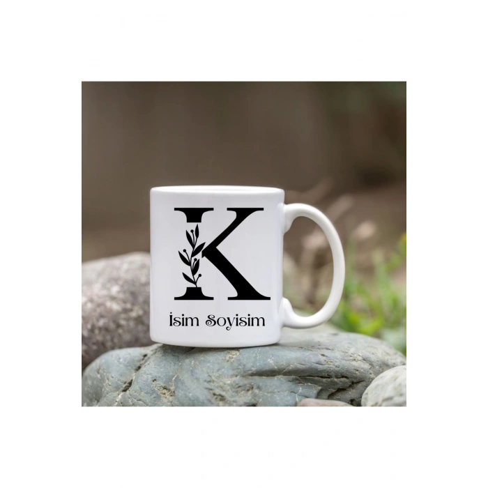 Kişiye Özel K Harfi Bardak - İsim Yazılı Bardak - İsimli Bardak