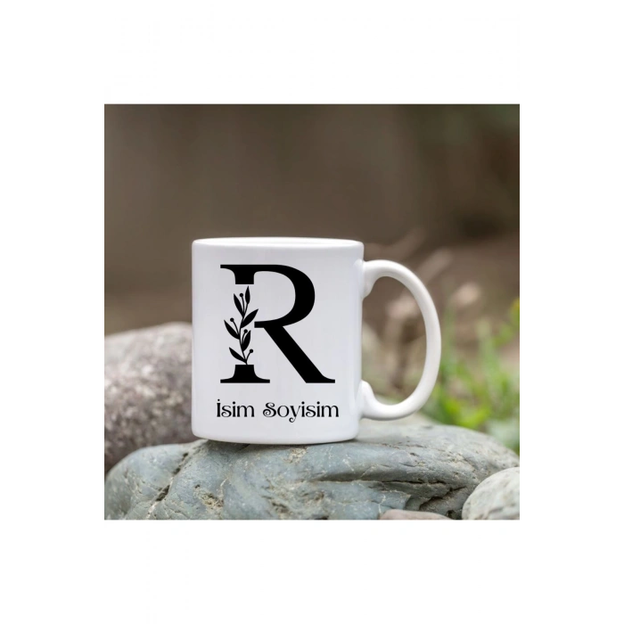 Kişiye Özel R Harfi Bardak - İsim Yazılı Bardak - İsimli Bardak