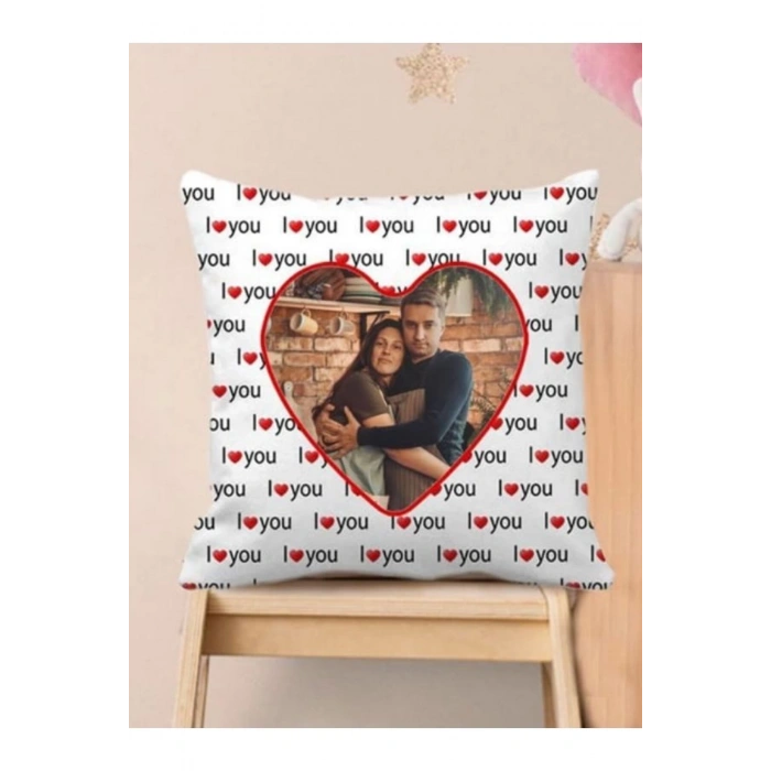 Kişiye Özel Yastık Kılıfı - Resimli Yastık Kılıfı - I Love You Yastık Kılıfı