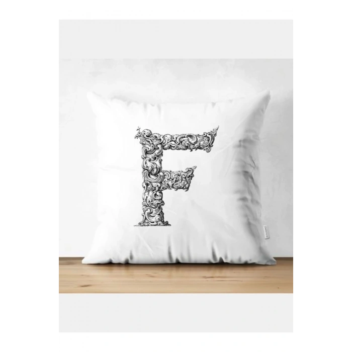 F Harfi Kırlent Kılıfı - F Harfli Yastık Kılıfı