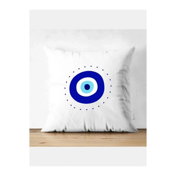 Nazar Boncuklu Kırlent Kılıfı - Nazar Bıncuklu Yastık Kılıfı