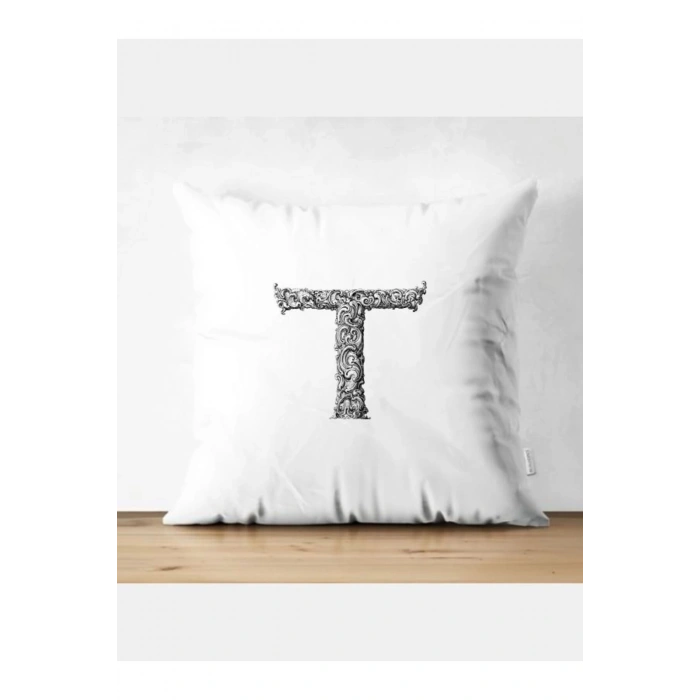 T Harfi Kırlent Kılıfı - T Harfli Yastık Kılıfı