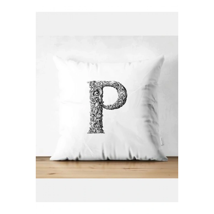P Harfi Kırlent Kılıfı - P Harfli Yastık Kılıfı