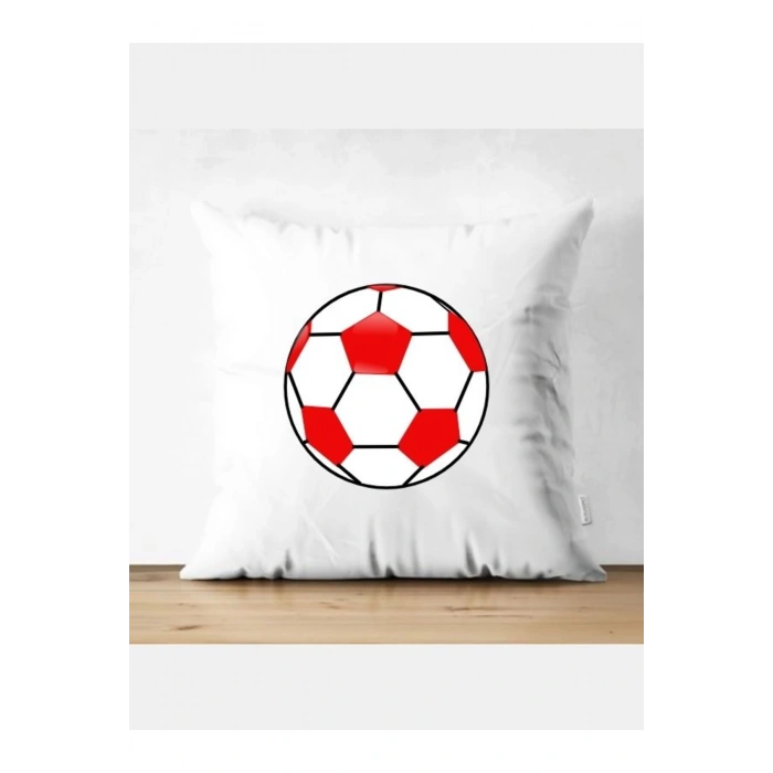 Kırmızı Beyaz Kırlent Kılıfı - Fanatik Yastık Kılıfı