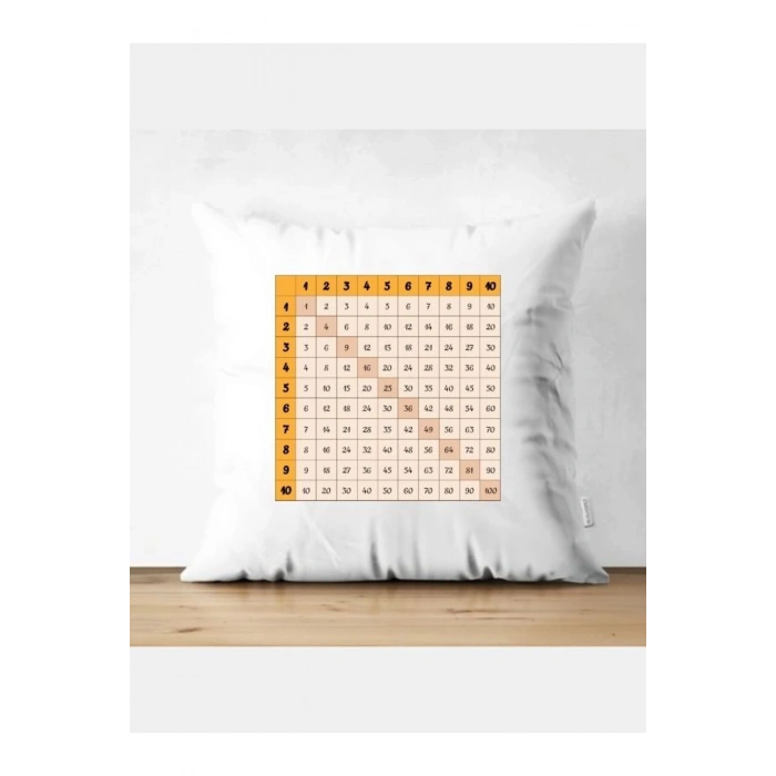 Çarpım Tablolu Kırlent Kılıfı - Çarpma Yastık Kılıfı