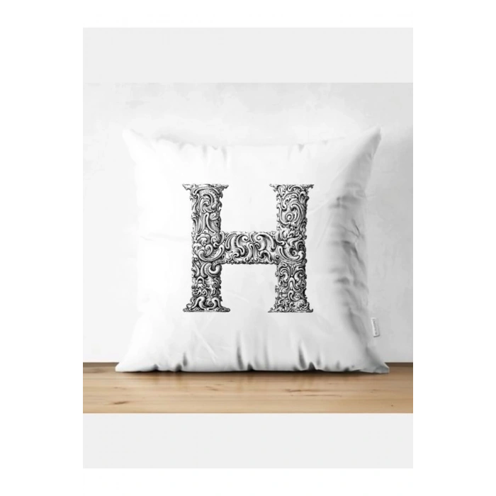 H Harfi Kırlent Kılıfı - H Harfli Yastık Kılıfı