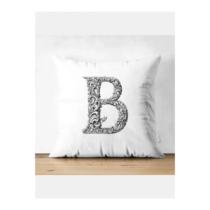 B Harfi Kırlent Kılıfı - B Harfli Yastık Kılıfı
