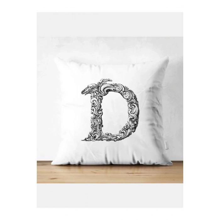 D Harfi Kırlent Kılıfı - D Harfli Yastık Kılıfı