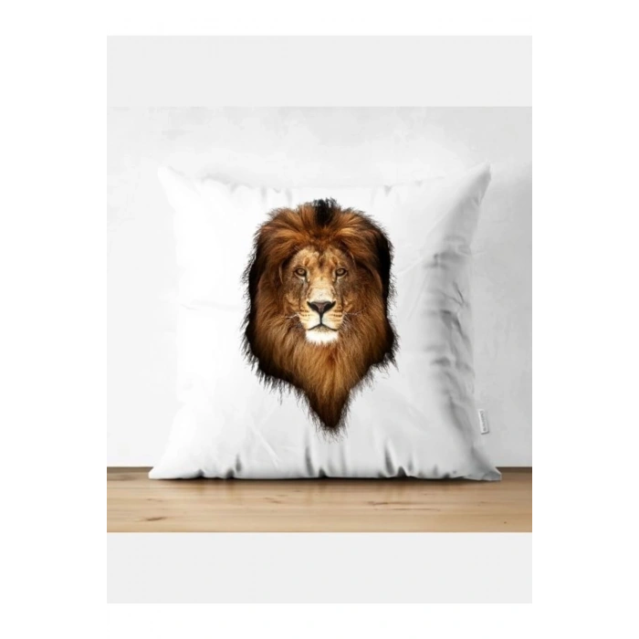 Aslan Model Kırlent Kılıfı - Aslanlı Yastık Kılıfı