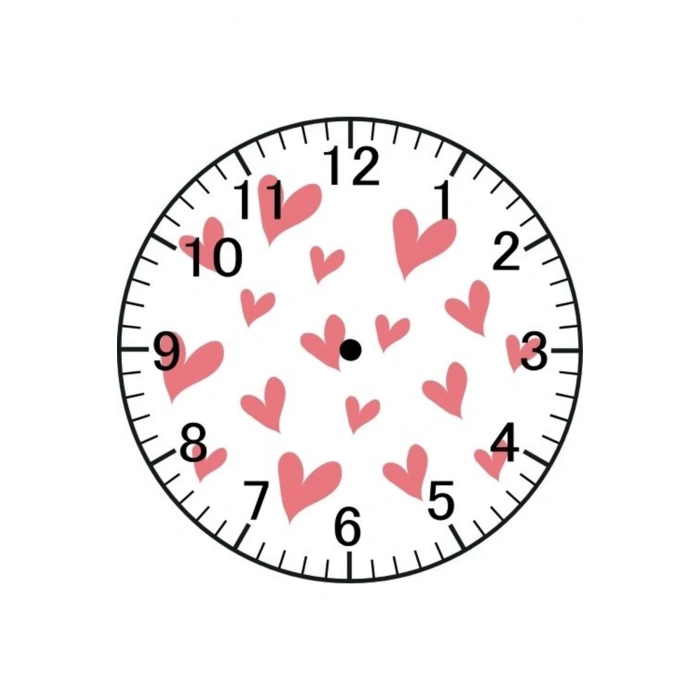 Kalp Model Duvar Saati - Kalpli Saat