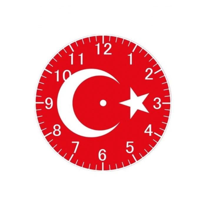 Türk Bayraklı Duvar Saati - Türk Bayraklı Saat