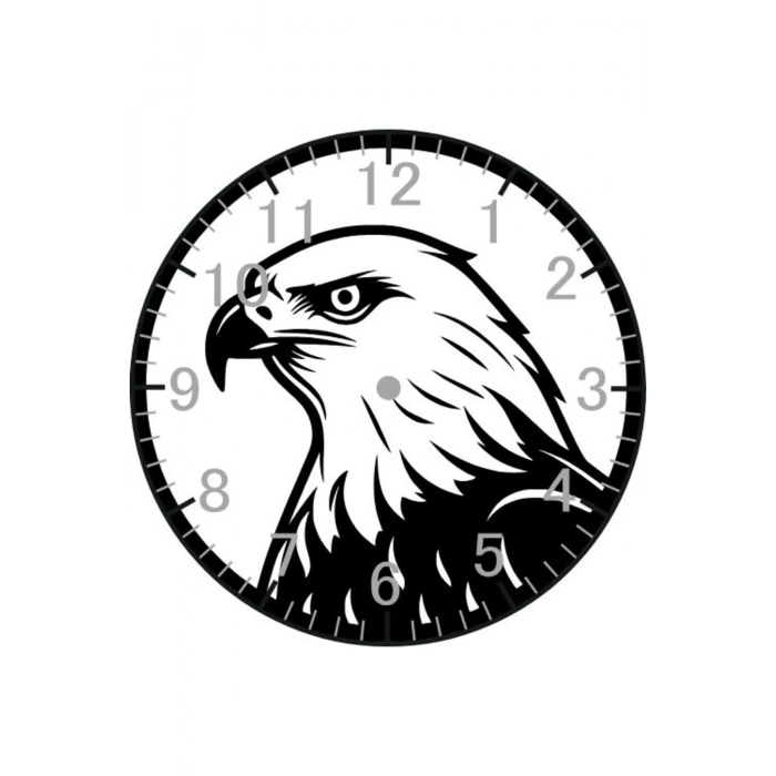 Kartal Model Duvar Saati - Kartallı Saat