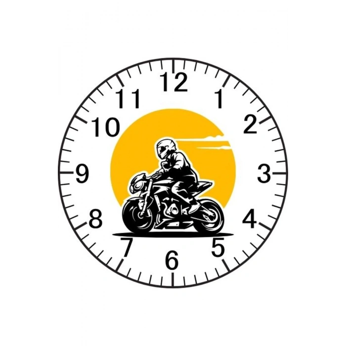 Motorcu Model Duvar Saati - Motorcu Saati