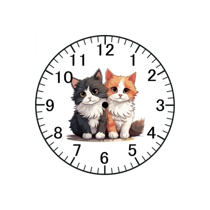 Kedi Model Duvar Saati - Kedili Saat