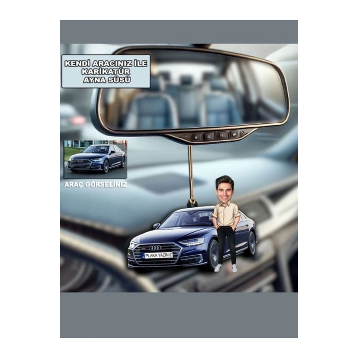 Kendi Aracın İle Oto Süsü - Karikatür Oto Süsü - Kişiye Özel Dikiz Aynası Süsü