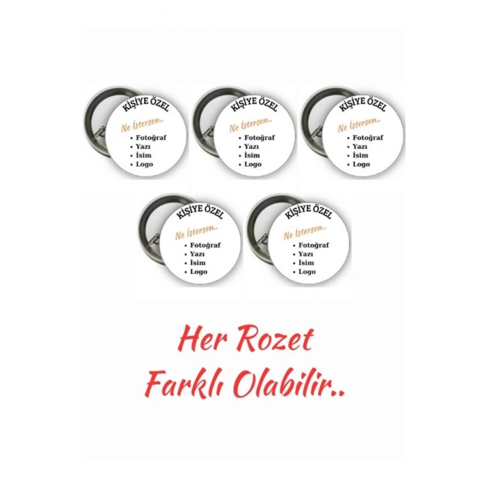 Kişiye Özel Rozet - 5 Adet Rozet - Farklı 5 Adet Rozet