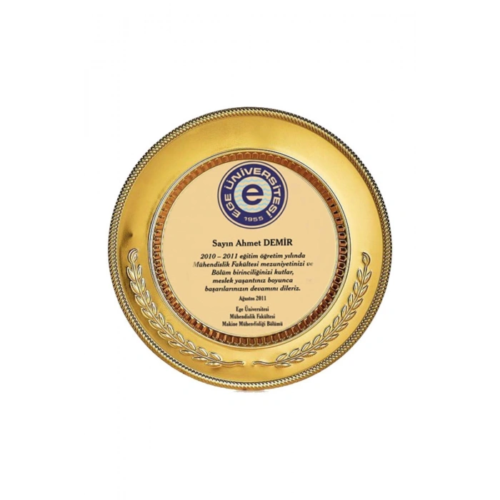 Kişiye Özel Tasarlanabilir Tabak Plaket Hizmet Anısı (25 cm)
