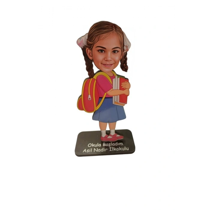 Kişiye Özel Ahşap Biblo - Kız Çocuk Karikatür Biblo - Mezuniyet Biblosu