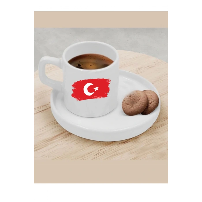 Türk Kahvesi Fincanı Bayraklı Fincan
