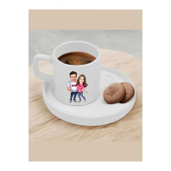 Kişiye Özel Türk Kahvesi Fincanı Karikatür Sevgili Fincanı 5