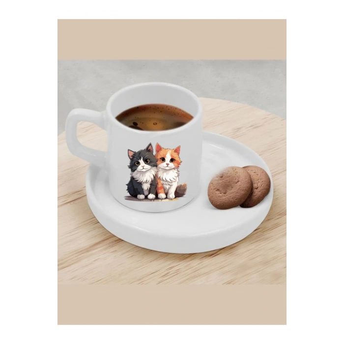 Türk Kahvesi Fincanı Kedili Fincan