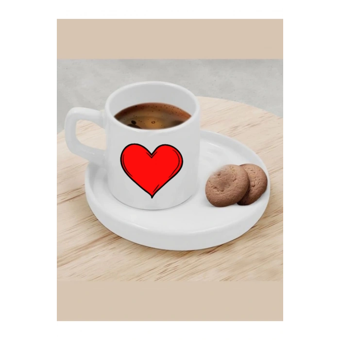 Türk Kahvesi Fincanı Kalpli Fincan