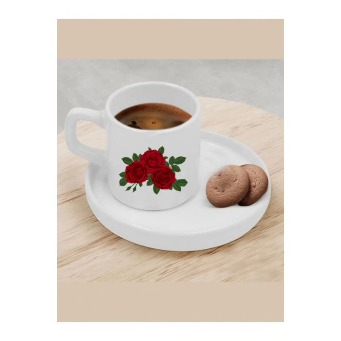 Türk Kahvesi Fincanı Çiçekli Fincan