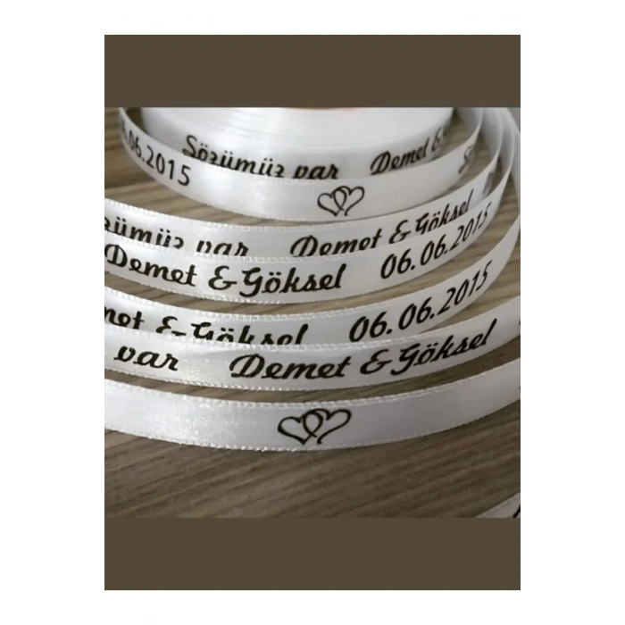 Kişiye Özel Söz Kurdelesi - İsim Yazılı Kurdele - Tarih Yazılı Kurdele