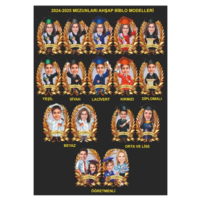 Kişiye Özel Mezuniyet Biblosu - Karikatür Mezuniyet Biblosu - Öğrenci Biblosu
