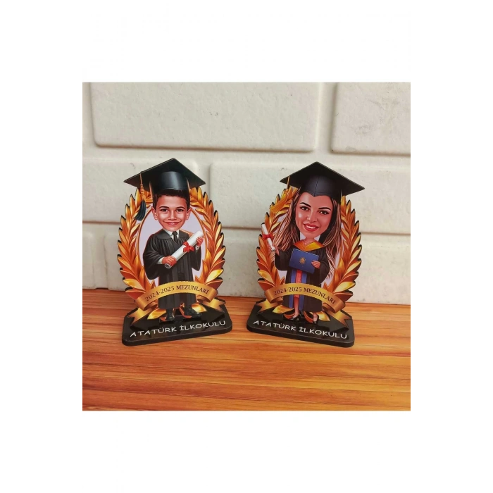24 Adet Kişiye Özel Mezuniyet Biblosu - Karikatür Mezuniyet Biblosu - Öğrenci Biblosu ( 24 Adet )