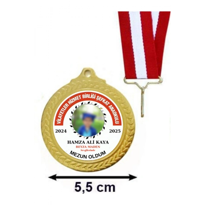 Kişiye Özel Mezuniyet Madalyası - Fotoğraflı Madalya ( 24 Adet )