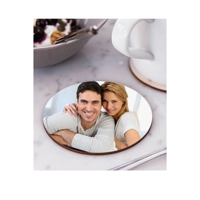 Kişiye Özel Bardak Altlığı - Yuvarlak Bardak Altlığı - Fotoğraflı Bardak Altlığı