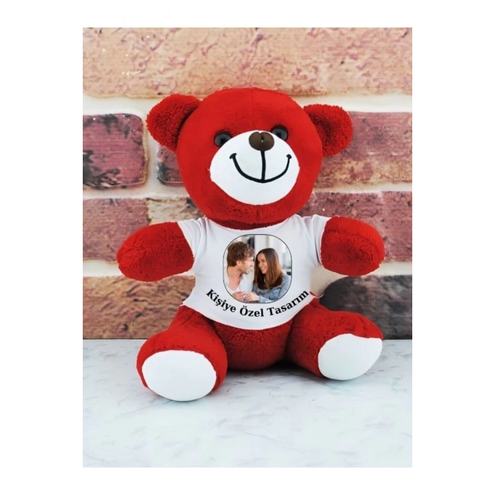 Kişiye Özel Peluş Ayıcık - Resimli Ayıcık - Sevgiliye Ayıcık - Kişiye Özel Ayıcık ( 25 Cm )